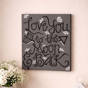 Love You to the Moon & Back Canvas Wall Art Inspirational Home Décor